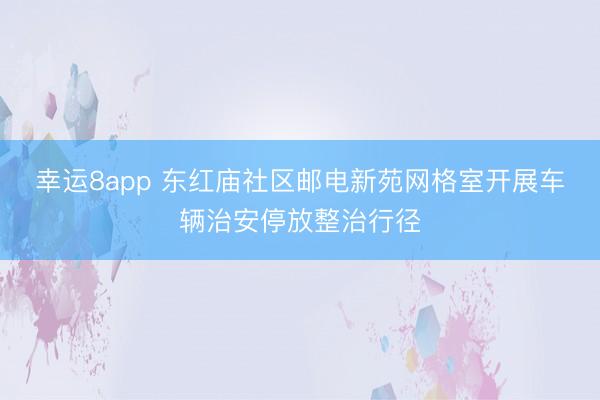 幸运8app 东红庙社区邮电新苑网格室开展车辆治安停放整治行径